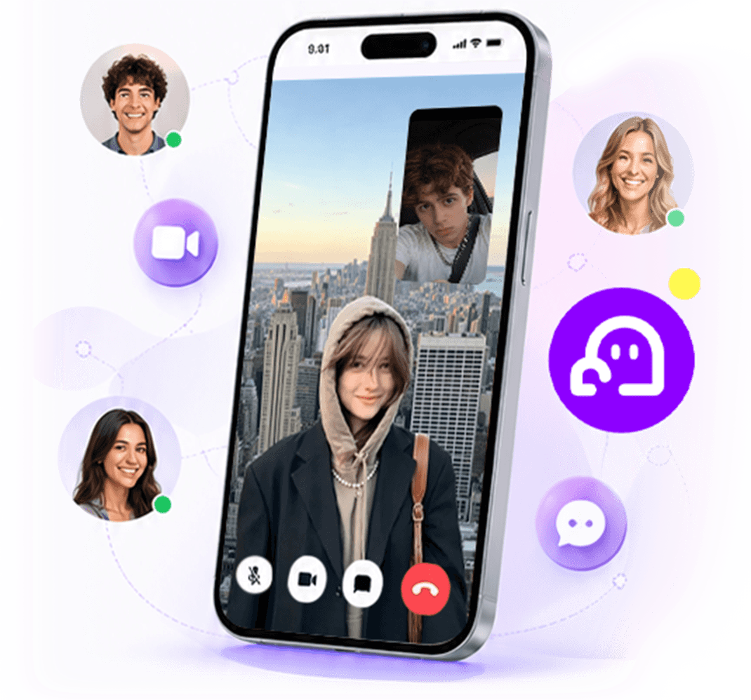 Omegle-chat 1 on 1 video chat interface