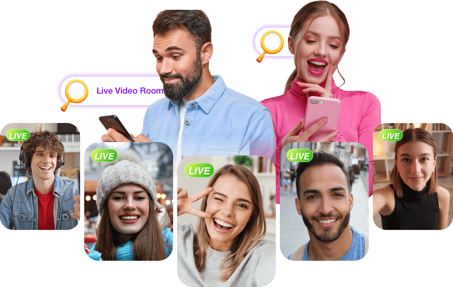 Live video rooms on Omegle-chat